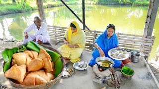 আজ আমি আর বোন আলু ফুলকপি দিয়ে গরম গরম খাস্তা সিঙ্গারা বানালাম খেয়ে সবাই খুশি  samosa recipe [upl. by Nehttam]