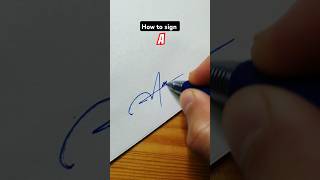 How to sign the letter A 🔥  calligraphy style [upl. by Risan]