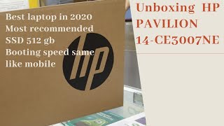 Unboxing HP PAVILION 14CE3007NEi58GB RAM512 GB SSD14quotFHD antiglare displaymost recommended lap [upl. by Egbert437]