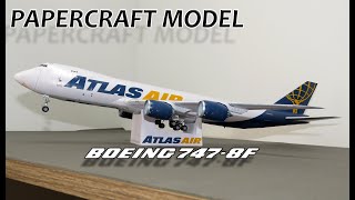 ATLAS AIR BOEING 7478F PAPER MODEL SCALE 1200 [upl. by Elli]