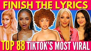 FINISH THE LYRICS  Most Popular Viral TikTok Songs 20212023📀MEGA CHALLENGE📢🎵 [upl. by Lladnarc]