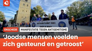 Met stille tocht in Enschede spreken ruim 200 mensen zich uit tegen antisemitisme [upl. by Ennayelhsa]