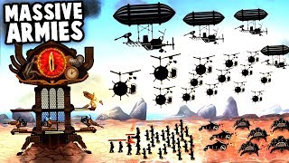 SteamPunk FORTRESS vs MASSIVE ARMY amp Zeppelin AIRSHIPS SteamPunk Tower 2 Gameplay [upl. by Godderd]