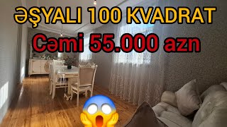 ŞOK❗️CƏMİ 55000 AZN❗️ƏŞYALI 100 KVADRAT 4 OTAQ elnurgadirov [upl. by Jefferson]