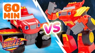 Robot Blaze vs Airplane Blaze ✈️  60 Minutes  Blaze and the Monster Machines Toys [upl. by Sahpec82]