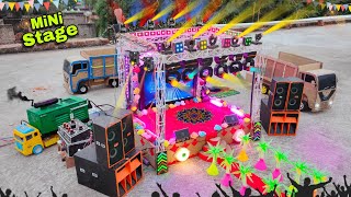 Mini stage making AtNew Home How to make mini stage Dj toy mini truck loading stage program dj sr [upl. by Limaa]