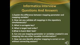 informatica interview questions and answers for experienced  part2 [upl. by Beitnes]