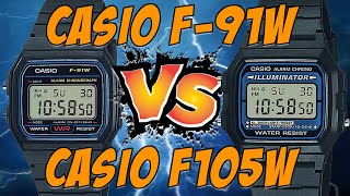 Casio F91W vs F105W Comparison  Which Is Better❓An Iconic Digital Watch amp A Challenger icon casio [upl. by Douty]