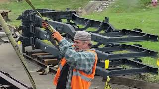 LOADING UP CHASSY FRAMES AT METALSA AUTO PART FACTORY metalsa chassis autoparts flatbedtrucking [upl. by Smail]