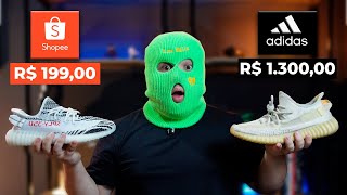 YEEZY ORIGINAL vs RÉPLICA da SHOPEE CUIDADO com as Diferenças [upl. by Yanel]