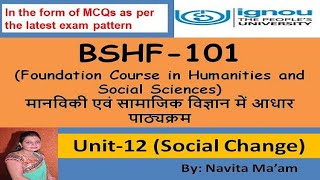 BSHF 101 UNIT12 Social Change सामाजिक बदलाव [upl. by Kir]