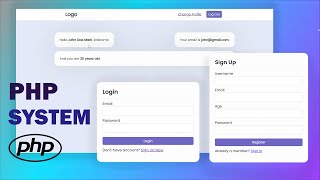 Creative Login and Registration form In HTML CSS amp PHP  Simple PHP System  step by step tutorial [upl. by Takakura26]