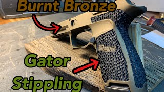 Sig P320 Burnt Bronze Cerakote amp Stippling [upl. by Ennayt463]