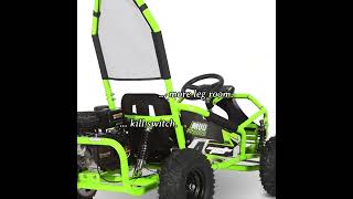 MotoTec Mud Monster Kids Gas Powered 98cc Go Kart Full Suspension Green [upl. by Anitnatsnoc]