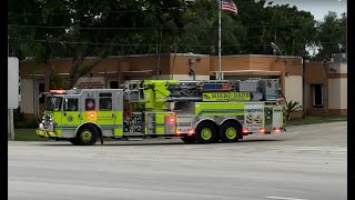 MiamiDade Fire Rescue Station 34  Rescue 34 And Platform 34 Responding [upl. by Aynotahs657]