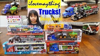 SemiHauler Toy Trucks Car Carrier Trucks Playtime Learn To Count and Learn Colors Kids TOYS [upl. by Kinny827]