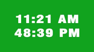 Free Green Screen Digital Clock Animation 1 hours with Seconds and Minutes Count down and up [upl. by Silrac383]