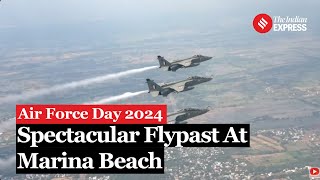 Air Force Day 2024 Mega Flypast Over Marina Beach Chennai [upl. by Anerroc]