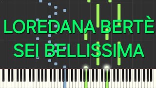 loredana bertèsei bellissimarallentatoslowpiano facile easy tutorial [upl. by Evadnee122]