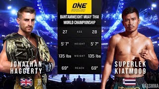 JONATHAN HAGGERTY VS SUPERLEK KIATMOO9 FULL FIGHT ONE 168 [upl. by Mighell]