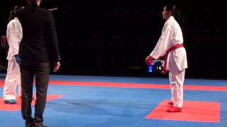 Karate1 PL Almere 2014  VAN DER VOORT vs CLAVIEN  Kumite fem 68 FINAL [upl. by Dinsdale]