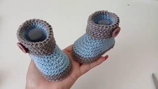 Botas de bebe tejidas a crochet crochet baby booties [upl. by Nerok909]