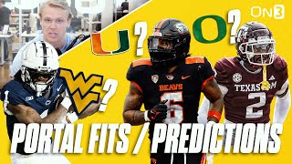 CFBTransfer Portal Fits amp Predictions  Damien Martinez to Miami KeAndre Lambert Smith to WVU [upl. by Nahgem]