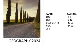 ALL GEOGRAPHY QUESTIONS ASKED IN UPSC 2024 EXAMS  CDSNDACSEGEOSCIENTISTCISF [upl. by Favian]