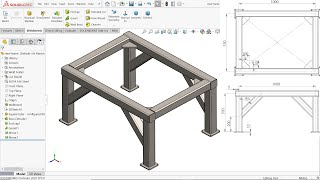 SolidWorks Weldments Basics Steel frame [upl. by Ajed46]