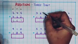 Addition  Three Digit Addition without carry Over  Addition of Numbers [upl. by Roht]