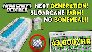 BEST Sugar Cane Farm Minecraft Bedrock Tutorial  43000HR  MCPEXboxPSSwitchPC [upl. by Addie]