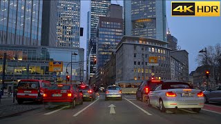 Frankfurt Evening Drive  Driving in Europes Financial Capital  Roads of Germany 4K HDR [upl. by Naryb226]