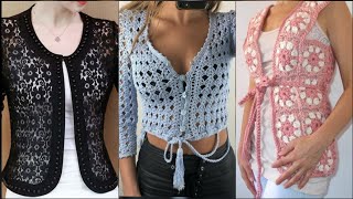 Amazing and Gorgeous crochet handknit vest jacket pattern designs ideas for women 2024 [upl. by Amann]