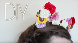 Easy Festival Flower Kitty Headband DIY [upl. by Marj]