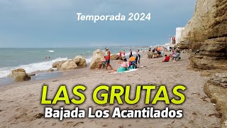 LAS GRUTAS temporada 2024 😎😎 Recorremos la Bajada Los Acantilados con marea alta [upl. by Maxia]