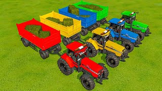 quotEfficient Grass Harvesting Loading and Transporting with John Deere Tractors in Fs22 [upl. by Kendricks338]