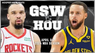 Golden State Warriors vs Houston Rockets Full Game Highlights  Apr 4  2024 NBA Season [upl. by Paulina]