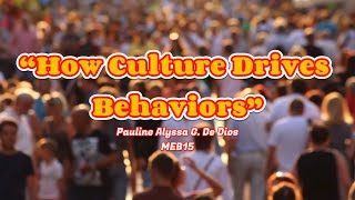 “How Culture Drives Behavior”  Diskurso sa Filipino [upl. by Pitts]