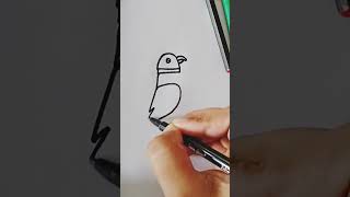 5 দিয়ে সহজে টিয়া পাখি আঁকা Easy parrot drawing with 5 drawing art shorts [upl. by Holna]