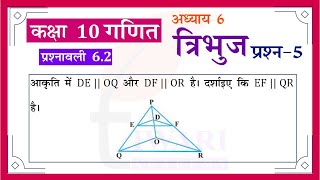 NCERT Solutions for Class 10 Maths Chapter 6 Exercise 62 Question 5 त्रिभुज in Hindi Medium [upl. by Arretnahs172]