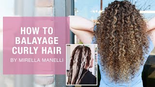 How To Balayage Curly Hair  Professional Stylist Hair Color Tutorial  Kenra Color [upl. by Assirehc]