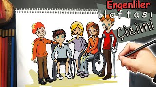 Engelliler Günü Resmi Çizimi Kolay [upl. by Ellehcin303]