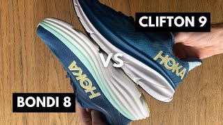 HOKA Clifton 9 vs Bondi 8  Review [upl. by Ulah534]