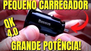 O MELHOR CARREGADOR VEÍCULAR Baseus Quick Charge 40 30W [upl. by Nim]