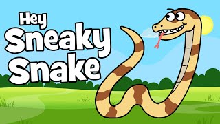 ♪ ♪ Funny Animal Childrens Song  Hey Sneaky Snake  Hooray Kids Songs amp Nursery Rhymes [upl. by Zedecrem676]