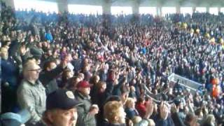 West Brom singing the lords my shepherd at Leicester 071109 [upl. by Yddur]