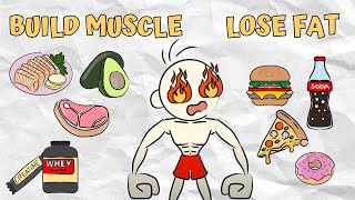 How To Lose Fat and Build Muscle At The Same Time Body Recomposition  Fitness Animated [upl. by Uel]