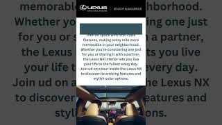 2025 Lexus NX Interior  Lexus of Albuquerque shorts [upl. by Kenison]