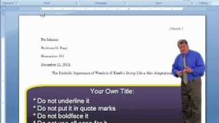 MLA Style Essay Format  Word Tutorial [upl. by Dnomse]