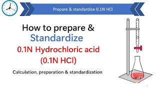 How to prepare and standardize 01 N HCL  Standardization of 01N hydrochloric acid [upl. by Kokoruda]